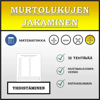 Yhdistämistehtävä: Murtolukujen jakaminen