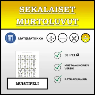 Muistipeli: Sekalaiset murtoluvut