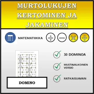 Domino: Murtolukujen kertominen ja jakaminen