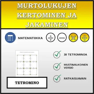 Tetromino: Murtolukujen kertominen ja jakaminen