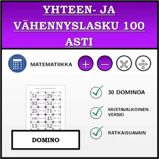 Domino: Yhteen- ja vähennyslasku 100 asti