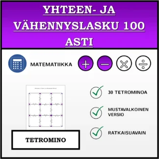 Tetromino: Yhteen- ja vähennyslasku 100 asti