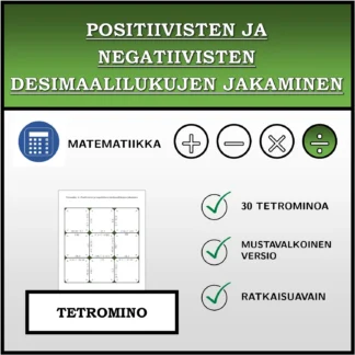 Tetromino: Positiivisten ja negatiivisten desimaalilukujen jakaminen