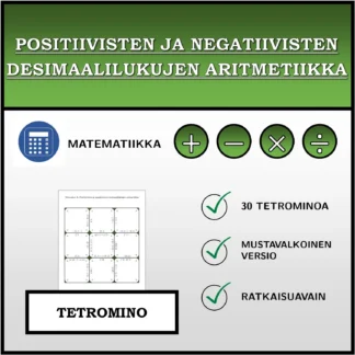 Tetromino: Positiivisten ja negatiivisten desimaalilukujen aritmetiikka