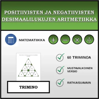 Trimino: Positiivisten ja negatiivisten desimaalilukujen aritmetiikka
