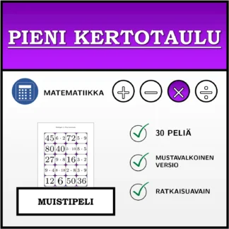 Muistipeli: Pieni kertotaulu