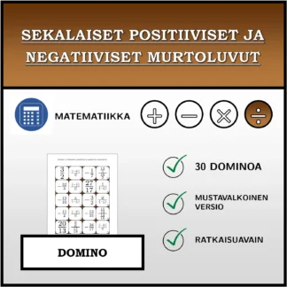 Domino: Sekalaiset positiiviset ja negatiiviset murtoluvut