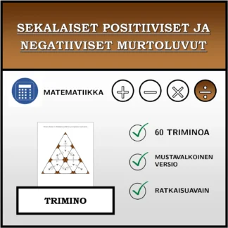 Trimino: Sekalaiset positiiviset ja negatiiviset murtoluvut