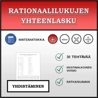 Yhdistämistehtävä: Rationaalilukujen yhteenlasku