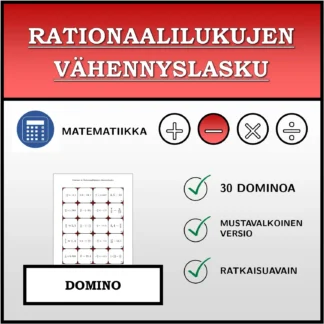 Domino: Rationaalilukujen vähennyslasku