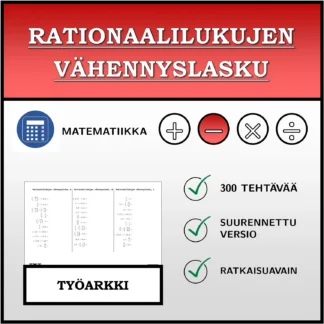 Työarkki: Rationaalilukujen vähennyslasku