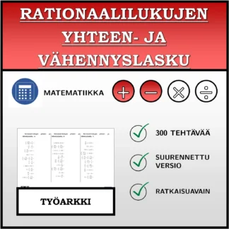 Työarkki: Rationaalilukujen yhteen- ja vähennyslasku