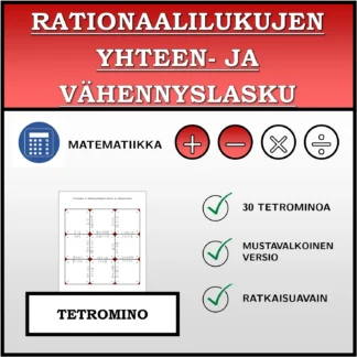 Tetromino: Rationaalilukujen yhteen- ja vähennyslasku
