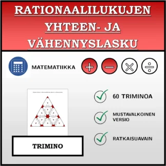 Trimino: Rationaalilukujen yhteen- ja vähennyslasku