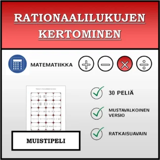 Muistipeli: Rationaalilukujen kertominen