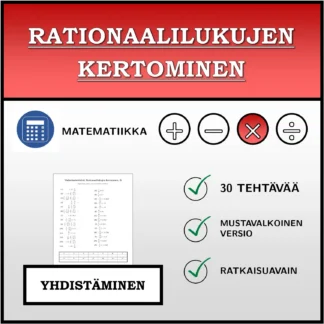 Yhdistämistehtävä: Rationaalilukujen kertominen