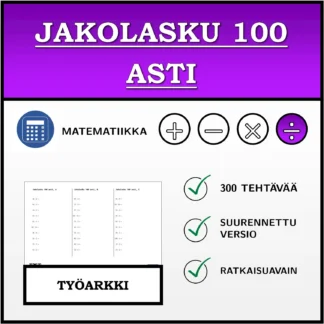 Työarkki: Jakolasku 100 asti