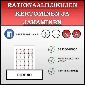 Domino: Rationaalilukujen kertominen ja jakaminen
