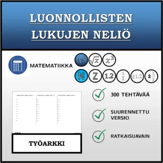 Työarkki: Luonnollisten lukujen neliö