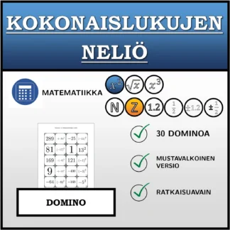 Domino: Kokonaislukujen neliö