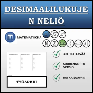 Työarkki: Desimaalilukujen neliö