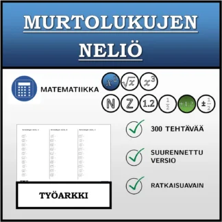 Työarkki: Murtolukujen neliö