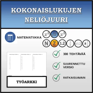Työarkki: Kokonaislukujen neliöjuuri