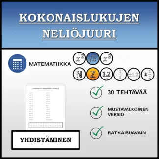 Yhdistämistehtävä: Kokonaislukujen neliöjuuri