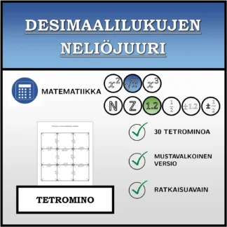 Tetromino: Desimaalilukujen neliöjuuri