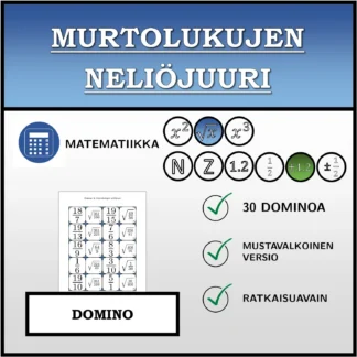 Domino: Murtolukujen neliöjuuri