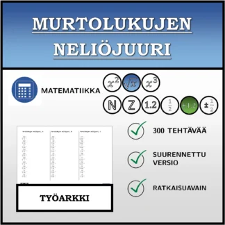 Työarkki: Murtolukujen neliöjuuri