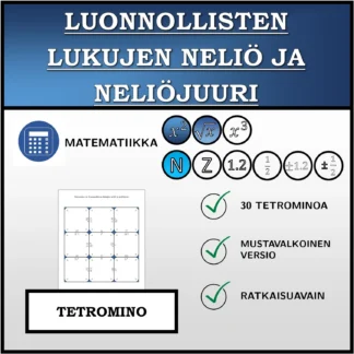 Tetromino: Luonnollisten lukujen neliö ja neliöjuuri