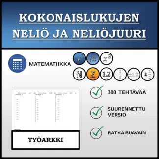 Työarkki: Kokonaislukujen neliö ja neliöjuuri