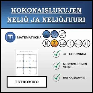 Tetromino: Kokonaislukujen neliö ja neliöjuuri